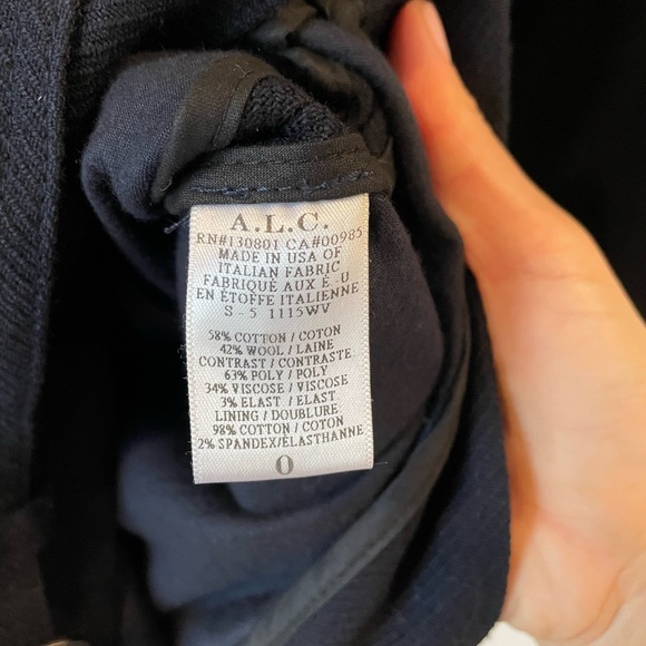 ALC Winter / Fall pcoat worn 2x navy blue and black, belted at wait and cuffs - Picture 4 of 5